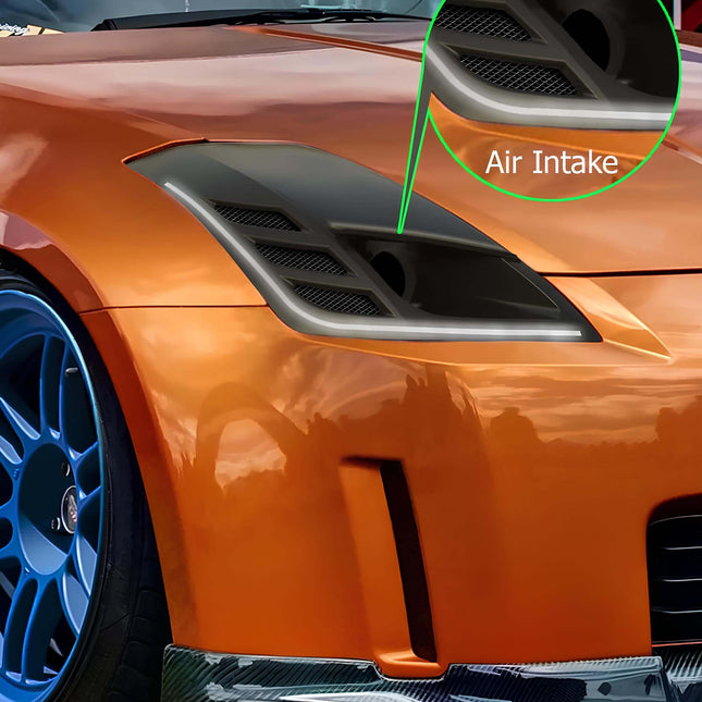 Nissan 350Z performance radiator cooling fans, high-output airflow control, optimized engine temperature regulation, race-proven cooling efficiency, high-speed reliability.

