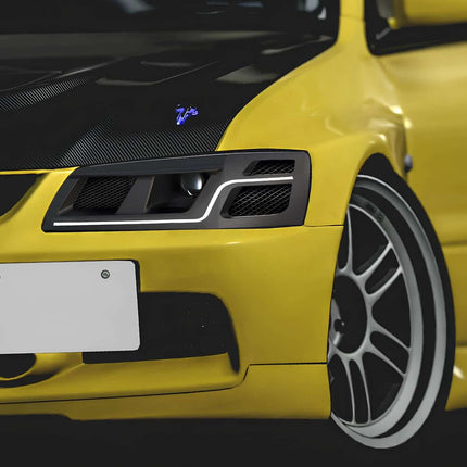 Mitsubishi Evo 7, 8, 9 forged lightweight wheels, high-performance staggered setup, JDM-spec deep dish rims, 17-inch, 18-inch race wheels, aggressive track stance, high-speed handling upgrade.

