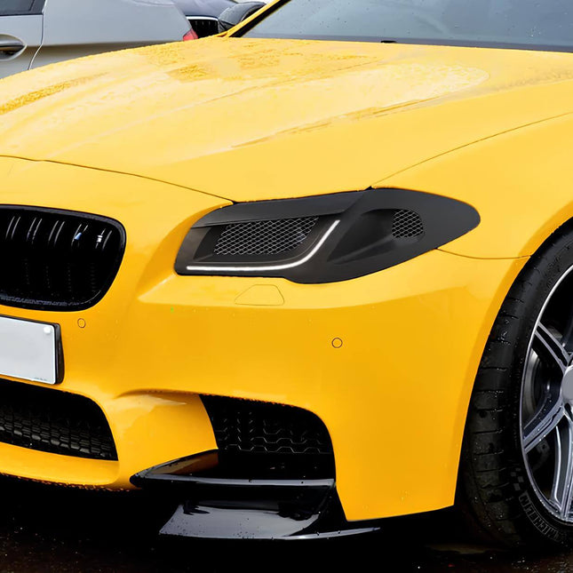 F10 LED headlights, F11 projector headlights, F18 high-performance adaptive lighting, 5 Series track-ready front lights, custom LED headlight upgrade, race-spec visibility enhancement, aggressive night-driving improvement.
