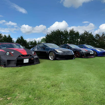 350Z high-performance racing wiper blades, lightweight aerodynamic design, high-speed visibility optimization, track-tested water resistance, aggressive styling touch.

