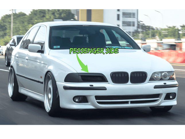A BMW E39 5 Series equipped with aftermarket modifications, including a lowered suspension and custom exhaust, reflecting the model's popularity within the car enthusiast community for personalization.

