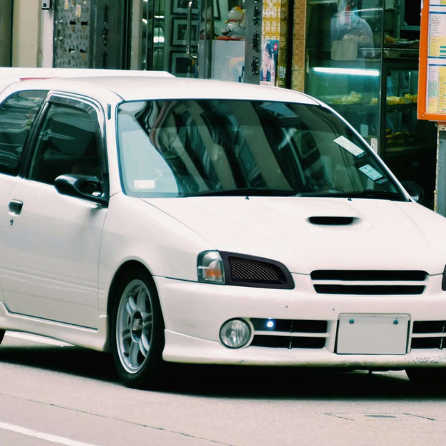 Toyota Starlet EP91 widebody kit, EP90 fender flares, Starlet GT wide body conversion, EP91 aero kit, Toyota Glanza overfender set, Starlet EP91 track-ready widebody, EP90 aggressive styling, Glanza race-spec body kit