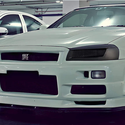 Nissan Skyline R34 forged aluminum wheels, deep dish staggered fitment, JDM concave profile, lightweight racing rims, track-ready handling upgrade.

