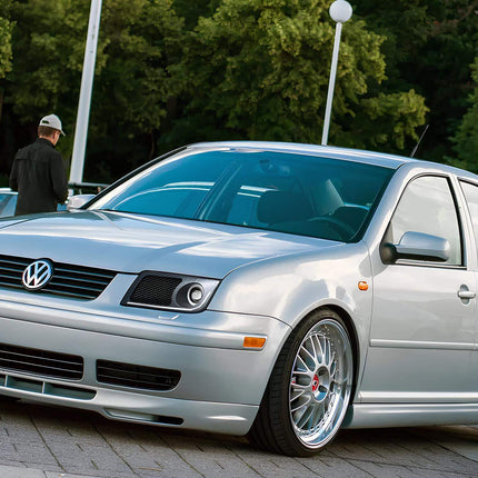 Jetta MK4 front and rear sway bar kit, reinforced stabilizer bars, reduced body roll, track-proven suspension upgrade, aggressive cornering improvement.

