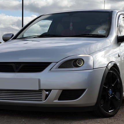 Opel Corsa C camber and toe kit, fully adjustable suspension geometry, optimized track handling, aggressive road grip, precision wheel alignment upgrade.

