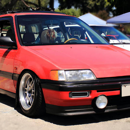 Aftermarket lightweight wheels for 1988-1991 Honda Civic EF and CRX, designed for performance and style, offering improved handling and reduced unsprung weight. Available in various sizes and finishes to match any build.


