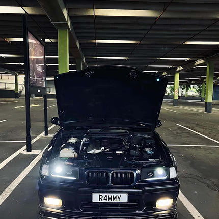 BMW E36 M3 carbon fiber rear diffuser for improved aerodynamics, aggressive styling, and increased airflow. Precision-crafted for a race-inspired look and lightweight durability.