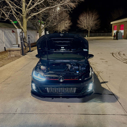 Golf 7.5 GTI oil catch can, crankcase ventilation system, reduced oil contamination, performance engine accessory, direct fit, aftermarket oil separator, enhanced engine longevity, compatible with stock and tuned engines, maintenance reduction.
