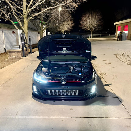 Golf GTI intercooler upgrade, front-mount intercooler, improved cooling efficiency, reduced intake temperatures, performance intercooler kit, aluminum construction, direct fit, increased power potential, aftermarket cooling solution, turbo support.
