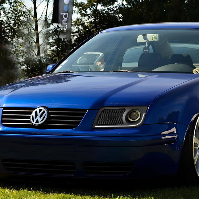 VW Jetta MK4 adjustable camber kit, high-performance suspension geometry correction, improved track handling, aggressive stance tuning.

