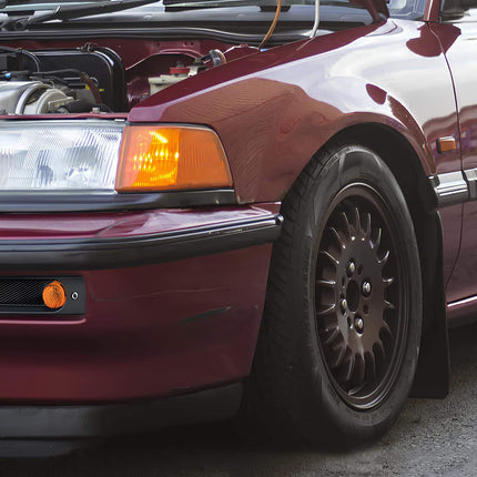 Bolt-on rear diffuser for Honda Civic EF and CRX (1988-1991), improving aerodynamics and high-speed stability. Designed for track-inspired styling, reducing drag while enhancing the aggressive rear-end appearance.


