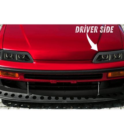 Honda EE9, EF9, SiR, CRX EE8, EF8 VTEC LED headlights, projector headlamps, smoked lenses, JDM-style lights, black housing, DRL integration, night-time visibility, high-output bulbs, race-inspired illumination.

