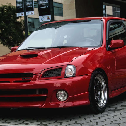 Toyota Starlet EP91 front lip, EP90 bumper lip, Starlet GT front splitter, Toyota Starlet body kit, EP91 aero upgrade, Starlet Glanza front bumper extension, EP90 aggressive styling, Starlet GT turbo lip