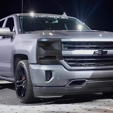 Chevy Silverado 5.3L cold air intake, high-flow air filter, carbon fiber induction system, optimized throttle response, increased airflow efficiency, dyno-proven horsepower gains, aggressive engine sound.

