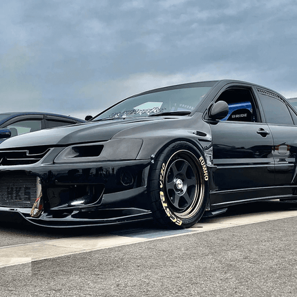 Lancer Evolution VII, VIII, IX upgraded fuel system, high-flow fuel injectors, performance fuel pump, E85-compatible fuel system, adjustable fuel pressure regulator, optimized air-fuel ratio, track-ready fueling upgrade.

