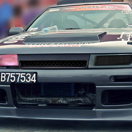 Cefiro A31 carbon fiber vented hood, lightweight race-spec construction, improved engine cooling, track-optimized heat dissipation, aggressive JDM styling, high-performance airflow efficiency.


