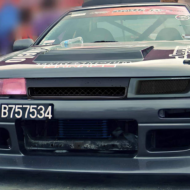 Cefiro A31 carbon fiber vented hood, lightweight race-spec construction, improved engine cooling, track-optimized heat dissipation, aggressive JDM styling, high-performance airflow efficiency.

