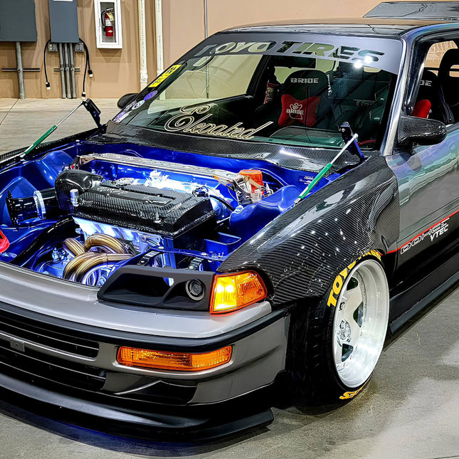 Aftermarket Racing Style Parts for Honda EE9 EF9 EE8 EF8
Transform your Honda Civic EE9 / EF9 SiR or CRX EE8 / EF8 with racing-inspired aftermarket parts designed for JDM builds. These components are suitable for street performance, show cars, and track-focused projects that demand both functionality and aggressive styling.