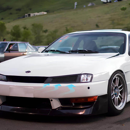Nissan Silvia S14 rear vortex generators, high-speed aerodynamic stability enhancement, track-proven airflow optimization, aggressive exterior modification.

