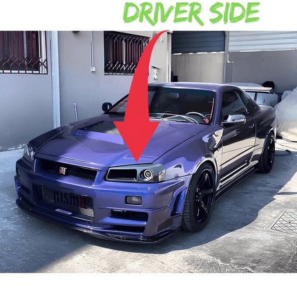 Nissan Skyline R34 upgraded performance radiator, oversized aluminum core, reinforced silicone hoses, optimized engine temperature management, high-performance cooling system, track-proven reliability.

