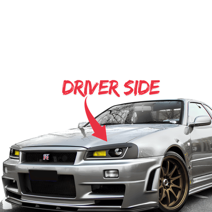 Nissan Skyline R34 GTR twin-turbo upgrade, high-boost precision-engineered turbos, race-spec turbo manifold, electronic boost control, forged internals, dyno-proven horsepower gains, track-ready high-speed acceleration.

