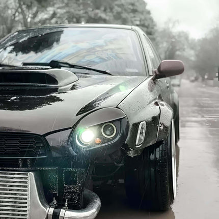 Subaru Impreza WRX 2.0L turbo upgrade, high-boost ball-bearing turbocharger, external wastegate, stainless steel turbo manifold, race-tuned ECU, dyno-tested power gains, track-ready forced induction system.

