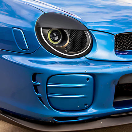 Subaru WRX STI LED fog light conversion, high-output brightness, race-proven night visibility upgrade, aggressive lighting styling.

