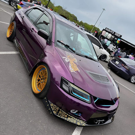 Mitsubishi Evolution VII, VIII, IX turbo upgrade kit, ball-bearing turbocharger, external wastegate, high-flow turbo manifold, front-mount intercooler, dyno-tuned ECU, track-ready forced induction system, race-proven boost control.

