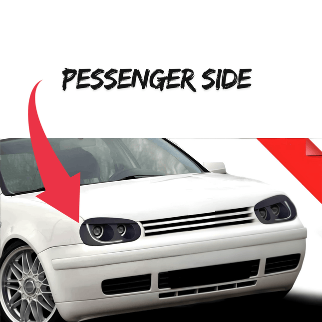 Golf Mk4 LED projector headlights, high-performance xenon HID conversion, custom black housing headlamp assembly, smoked lenses, dynamic sequential turn signals, DRL headlight upgrade, enhanced night visibility, aftermarket retrofit.

