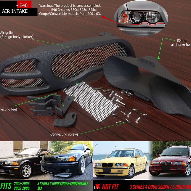 BMW E46 intake manifold upgrade, high-performance air delivery system, BMW 330i optimized throttle response, 325i track-spec intake mod, aggressive airflow enhancement, high-flow engine upgrade, M3 high-performance intake system.