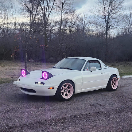 Carbon fiber hood for MX-5 Miata reduces weight, improves aerodynamics, and adds an aggressive appearance.