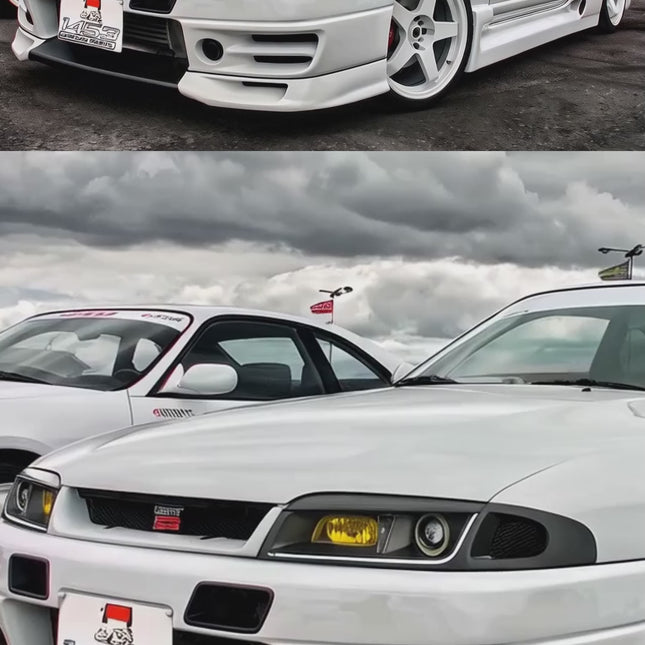 Skyline R33 GTS25 full aluminum radiator upgrade, high-capacity dual-core cooling system, reinforced silicone hoses, improved heat dissipation, track-ready cooling system, lightweight performance enhancement.

