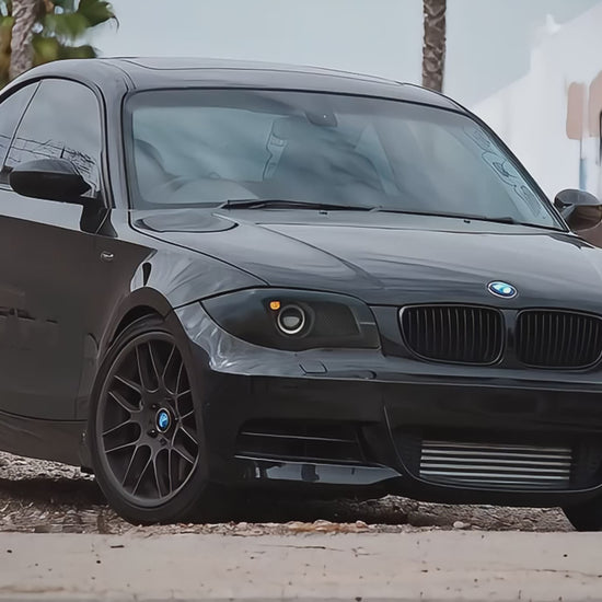 Boost your BMW 1 Series with air intake headlights, featuring 2.5-inch Xenon lens compatibility and no bulb needed for enhanced performance and sleek design