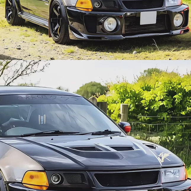 Mitsubishi Evo 5, 6 cold air intake system, high-flow air filter, carbon fiber intake pipe, short ram intake, improved throttle response, optimized airflow, dyno-proven horsepower gains, high-performance induction upgrade.

