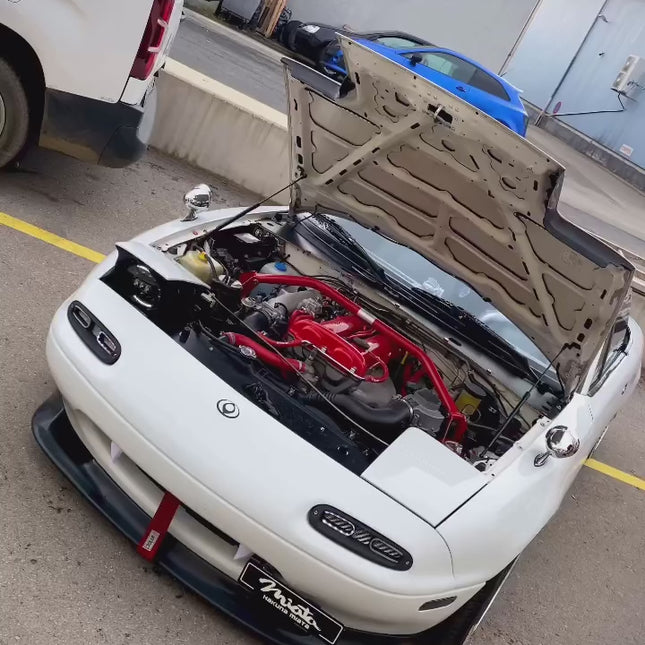 Boost your Mazda Miata NA's power with a turbo kit installation. Achieve increased horsepower and torque for a thrilling driving experience. Ideal for enthusiasts looking to push their Miata to the next level.

